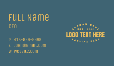 Grunge Masculine Wordmark Business Card