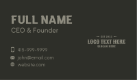 Rustic Business Wordmark Business Card