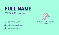 Flying White Dove Cartoon Business Card Design