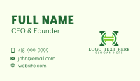 Green Ring Letter H Business Card