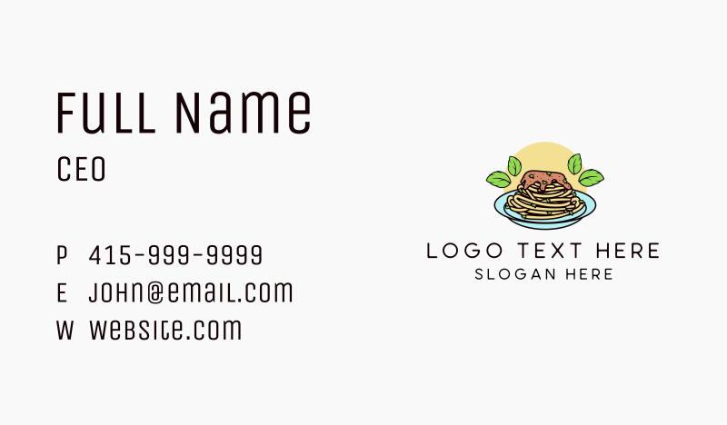 Pasta Business Card example 3