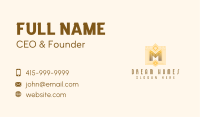 Gold Art Deco Letter M Business Card