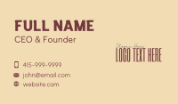 Advisory Business Card example 1