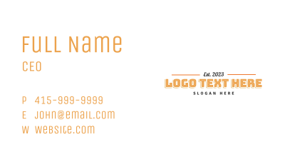 Playful Brand Wordmark   Business Card