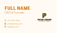 Organic Leaf Letter P Business Card Image Preview