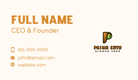 Organic Leaf Letter P Business Card Image Preview