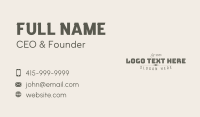 Fashion Style Wordmark Business Card