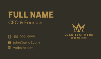 Gold Crown Letter W Business Card Design