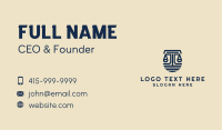 Judiciary Justice Scale  Business Card