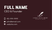 Feather Pen Writer Business Card