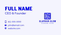 Blue Firm Letter K Business Card Design