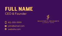 Gold Sparkle Letter J Business Card Design