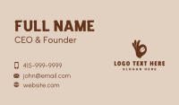 Coffee Bean Ok Hand Business Card