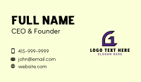 Tech Gaming Letter G  Business Card Design