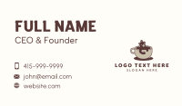 Bear Coffee Cup Business Card