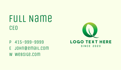 Nature Letter O Business Card