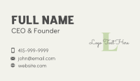 Fashion Green Lettermark Business Card