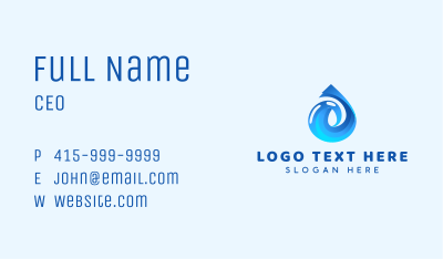 Water Droplet Liquid Business Card