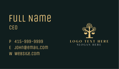 Justice Scale Tree Business Card