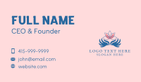 Blue Flower Hand Business Card Design