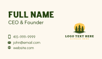 Outdoor Pine Tree Sunset Business Card Design