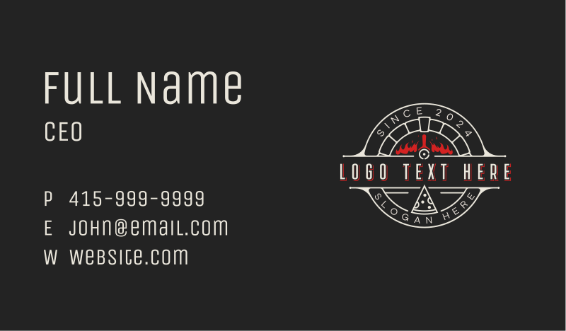 Pizzeria Business Card example 2