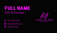 Minimalist Pink Letter N  Business Card Design