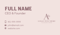 Fashion Floral Letter A Business Card