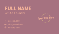 Retro Pastel Wordmark Business Card