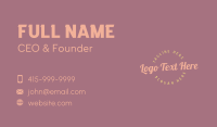 Retro Pastel Wordmark Business Card Design