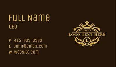 Deluxe Ornate Crest Business Card