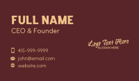 Classy Script Wordmark Business Card