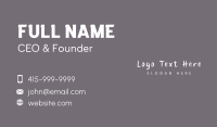 White Business Wordmark Business Card