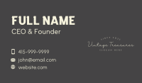 Simple Vintage Wordmark Business Card Image Preview