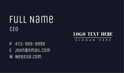 Elegant Simple Wordmark Business Card