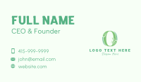 Natural Grass Letter O Business Card Design