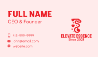 Red Snake Heart Business Card