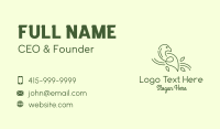 Green Dove Line Art Business Card