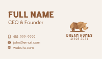 Brown Rhinoceros Origami  Business Card