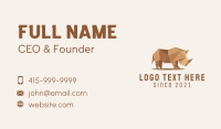 Brown Rhinoceros Origami  Business Card Design
