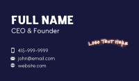 Glowing Graffiti Wordmark Business Card