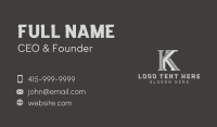 Property Architect Letter K Business Card