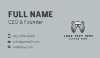 Silver Helmet Bear Business Card Design