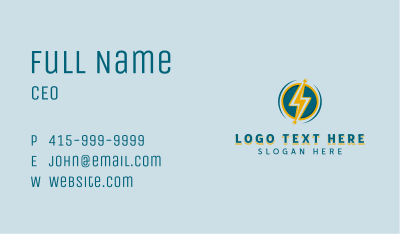 Electrical Bolt Electricity Business Card Image Preview
