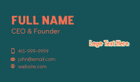 Orange Vintage Business Business Card Design