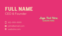 Popart Cursive Wordmark Business Card Design