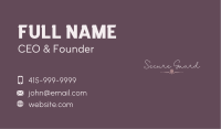 Beauty Signature Wordmark Business Card