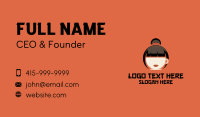 Coffee Cup Asian Girl Business Card