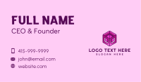 Violet Gradient Cube Box Business Card