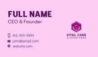Violet Gradient Cube Box Business Card
